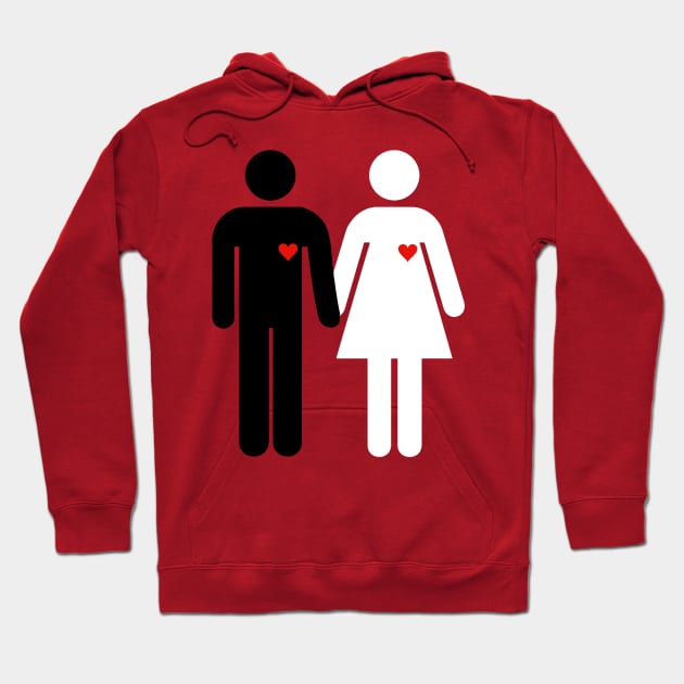 Woman and man black and white Hoodie by DrTigrou